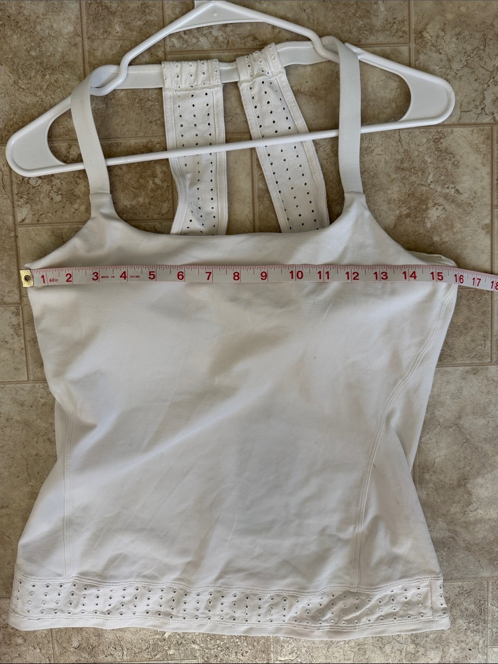 Prana Cream Eyelet Racerback Tank Top - Picture 8 of 9